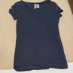 Tight plain blue shorts